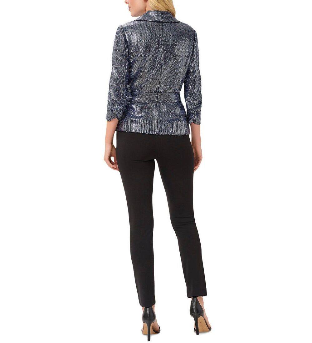 Adrianna Papell Women's Metallic Knit Wrap Top Size 6 - Picture 11 of 12